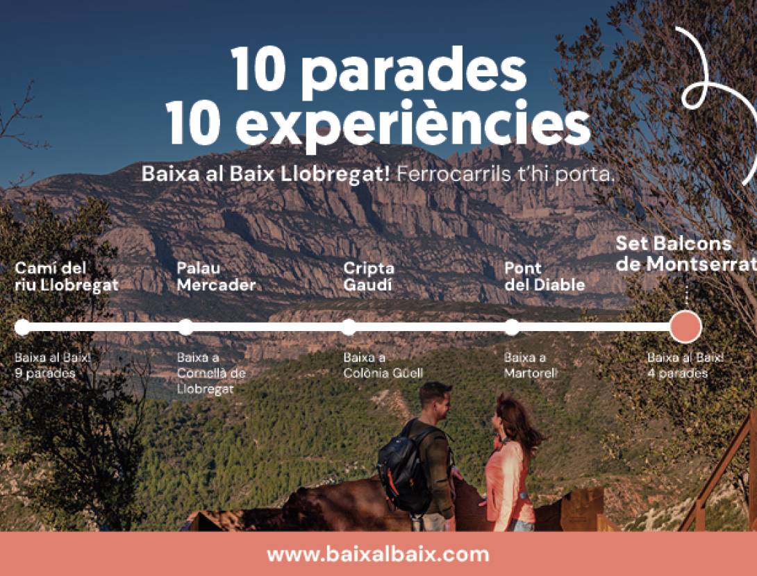 El Consorci de Turisme i Ferrocarrils de la Generalitat de Catalunya impulsen la campanya “Baixa al Baix Llobregat, Ferrocarrils t’hi porta”